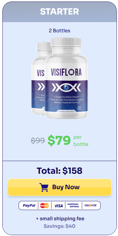 VisiFlora 2 bottle package for natural vision support and gut-eye health supplement