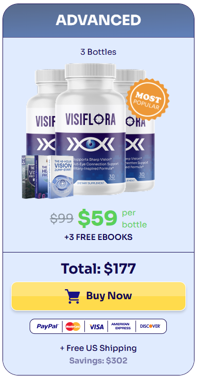 VisiFlora 6 bottle best value package with free shipping for advanced eye health and vision support